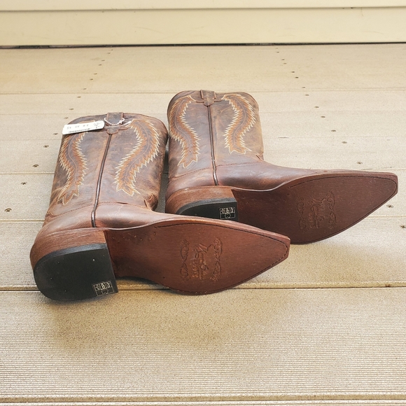 Macie Bean Brown Leather Snip Toe Western Women's Boots Size 6 M - Picture 6 of 16